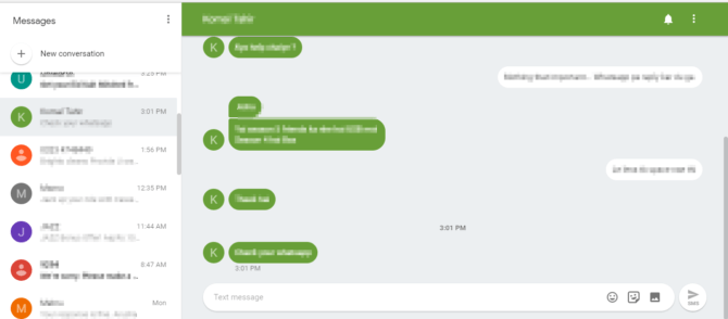 You Can Now Use Your Pc To Send And Receive Sms Messages 2 Android Messages Web Review