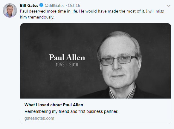 Microsoft Co-Founder Paul Allen'S Death Leaves Many In Despair 3 Bill Gates