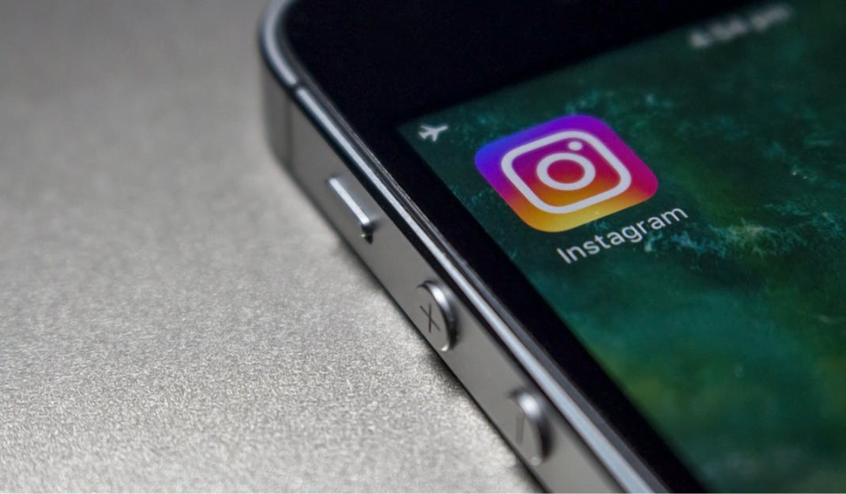 Photo of a phone with Instagram logo
