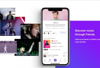 Playlist music app mockup featuring Ed Sheeran and Weekend