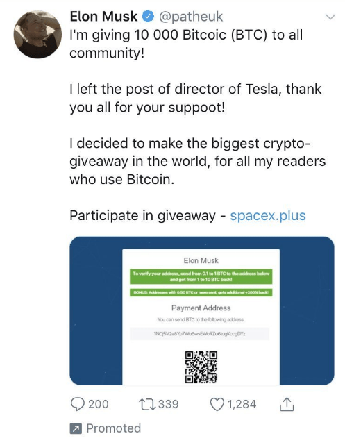 Elon Musk Bitcoin Scam Takes Over Twitter 2 Elon Musk