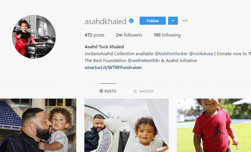 Has Celeb Kids' Instagram Accounts Taken Things Too Far? 2 Dj Khaled'S Son Asahd Tuck Khaled Instagram Account'S Screenshot