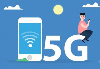 An illustration showing 5G