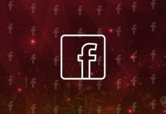 Facebook logo illustration with burn effect