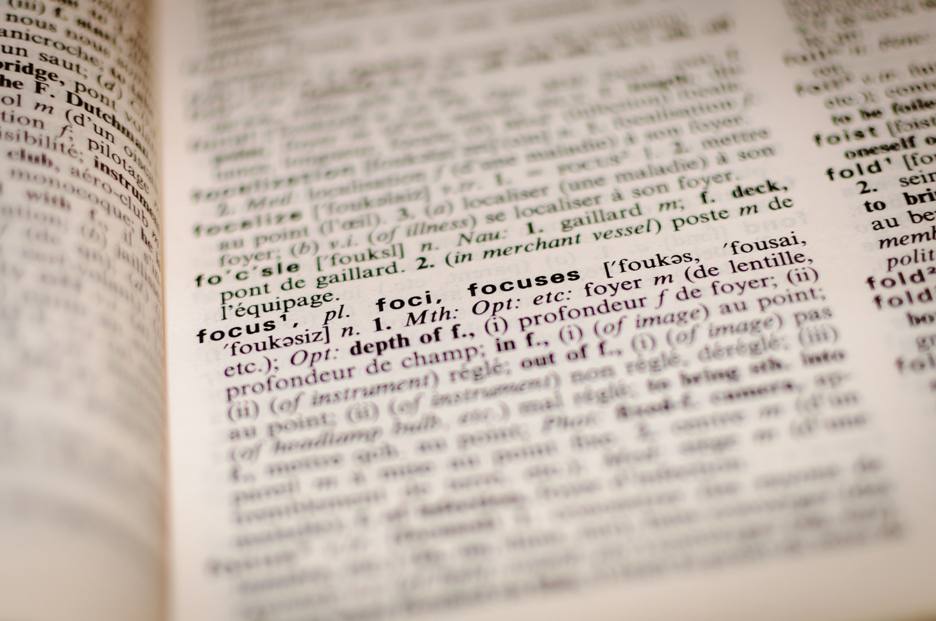 Photo of a dictionary