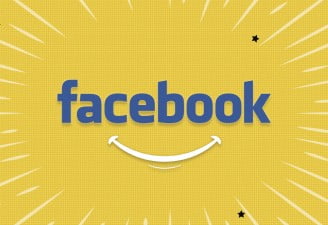 an illustration with Facebook logo