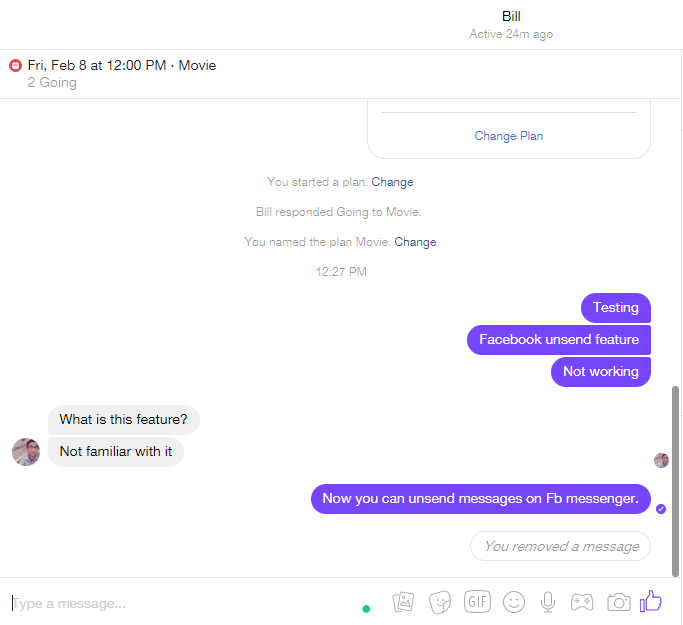 Facebook Now Lets Users Unsend Messages 4 Screenshot Of Facebook Messenger Web Unsend Message Feature