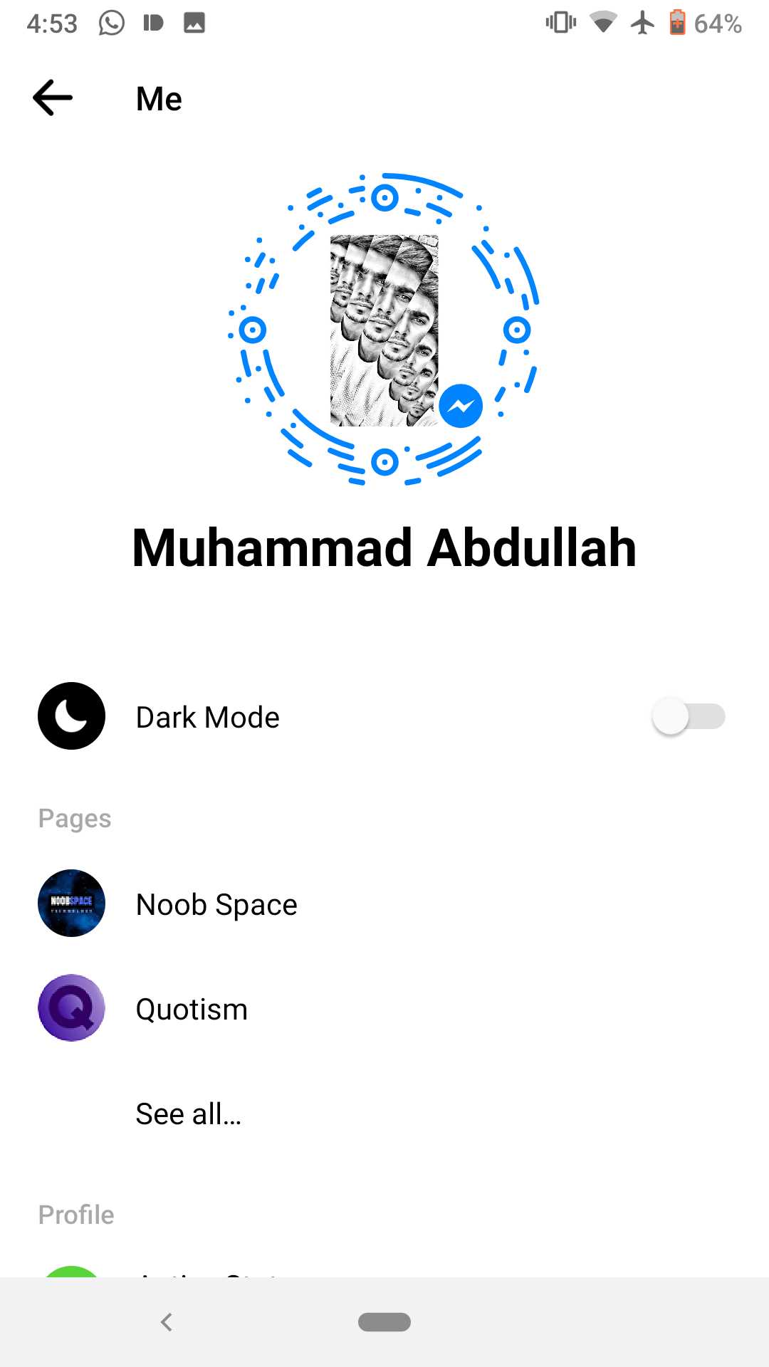 How To Enable Dark Mode In Facebook Messenger For Ios And Android 3 A Screenshots Of Dark Mode Toggle Button Settings In Facebook Messenger