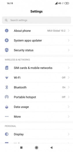 A Screenshot Of Settings App In Pocophone F1