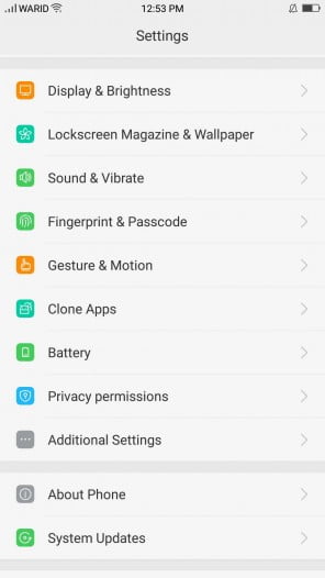 A Screenshot Of Settings App On Pocophone F1