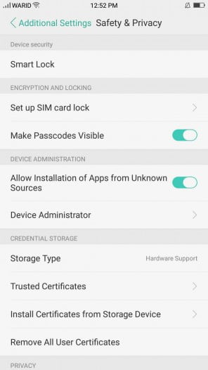 A Screenshot Of Enabling Unknown Sources To Insall Apk File On Android