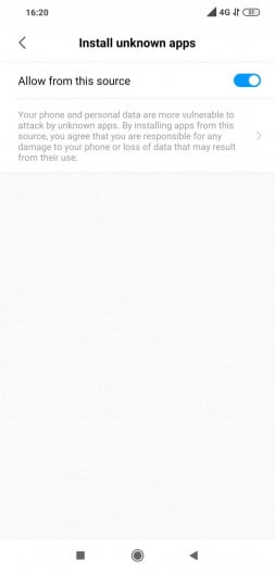 Install From Unknown Sources Toggle In Settings App