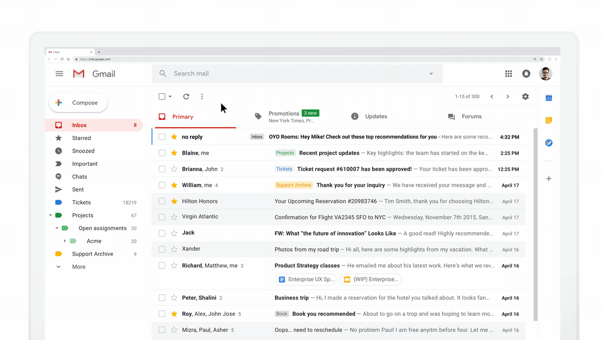 New Gmail Web Update Brings Email To Life 2 A Screenshot Of Gmail For Web
