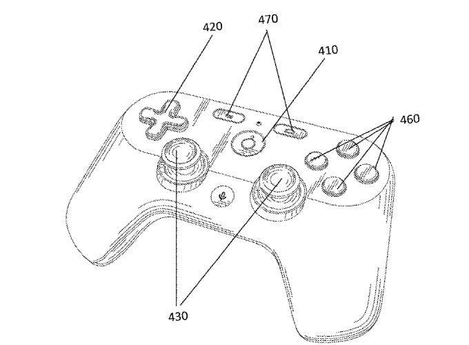Patent Reveals Google'S Controller For Entering Gaming Market 1 A Sketch Of Project Stream Game Controllers From Patent Application Submitted By Google To United States Patent Applications
