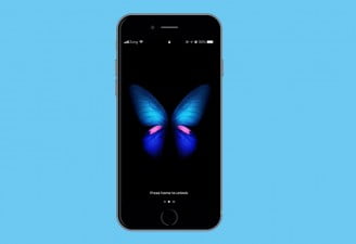 An iPhone 6s mockup with live wallpaper