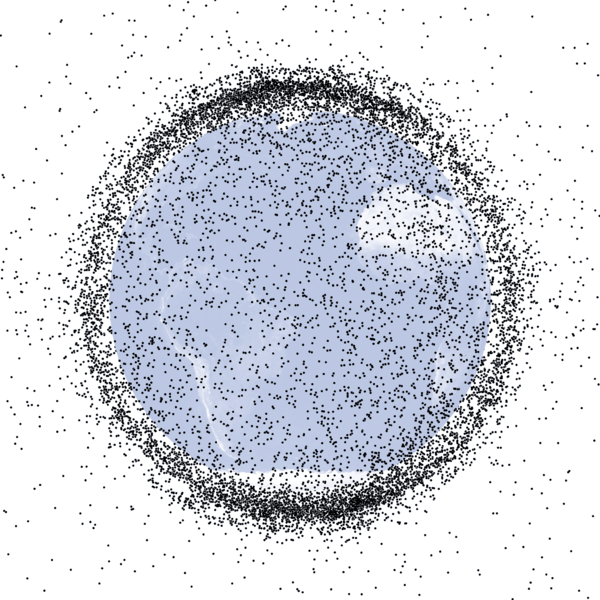 Creating A Global Plan To Manage Space Traffic 1 An Illustration Of Earth With Models Of Different Objects As Debris Showing Space Traffic And Junk