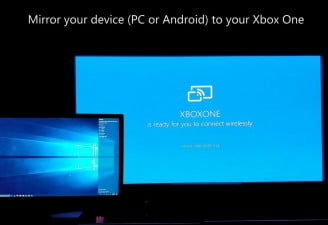A photo contains Windows 10 laptop with Xbox one mirror option