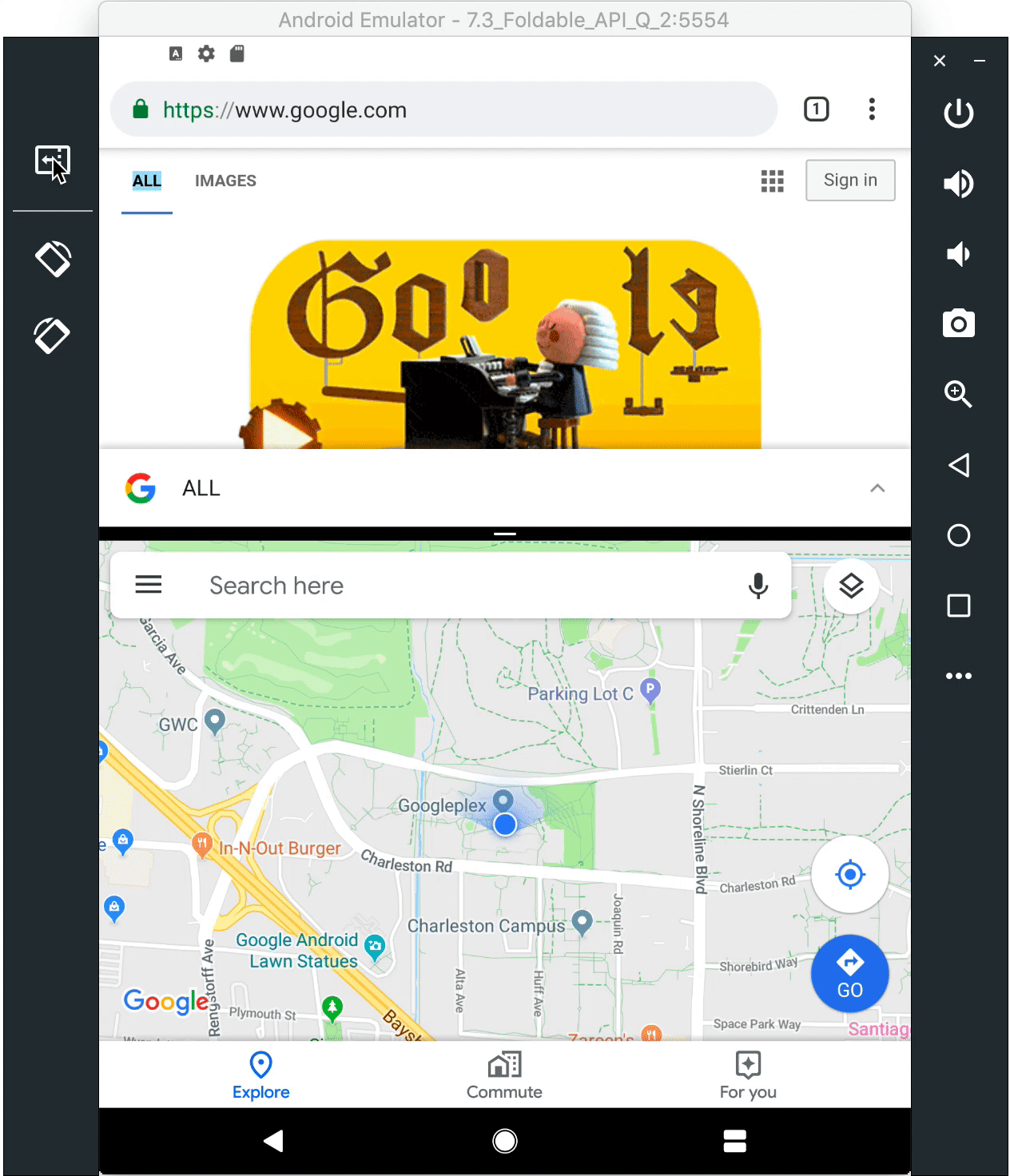 Android Q Beta 2 Rolls Out For Pixel Devices - New Features Sighted 2 A Screenshot Of New Emulator For Foldable Phones In Q Beta 2