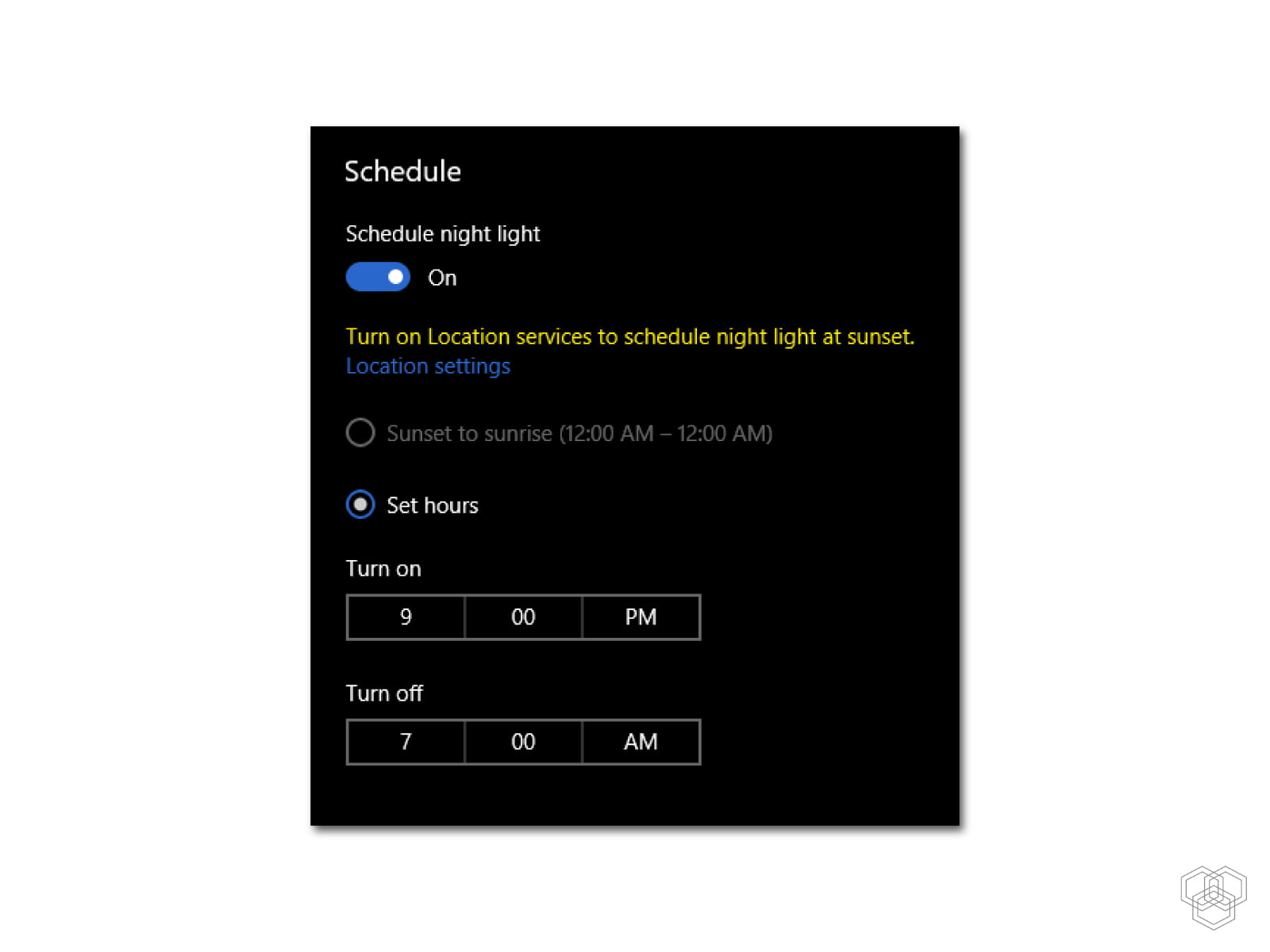 How To Enable Night Light In Windows 10 3 Schedule Night Mode In Windows 10