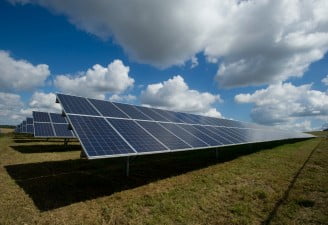 A photo of solar panels