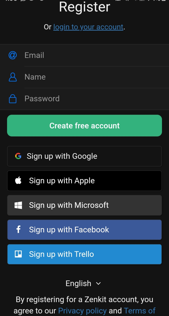 Zenchat: A Team Messenger With Built-In Task Management 1 A Screenshot Of Sign Up Page In Zendesk'S Zenchat App