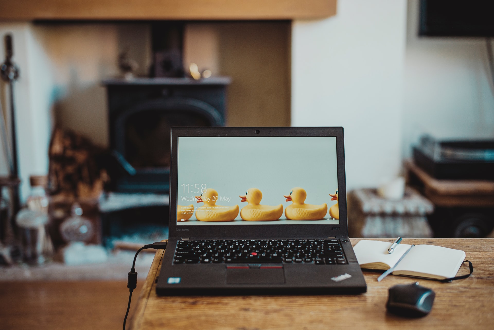 A laptop connected with internet