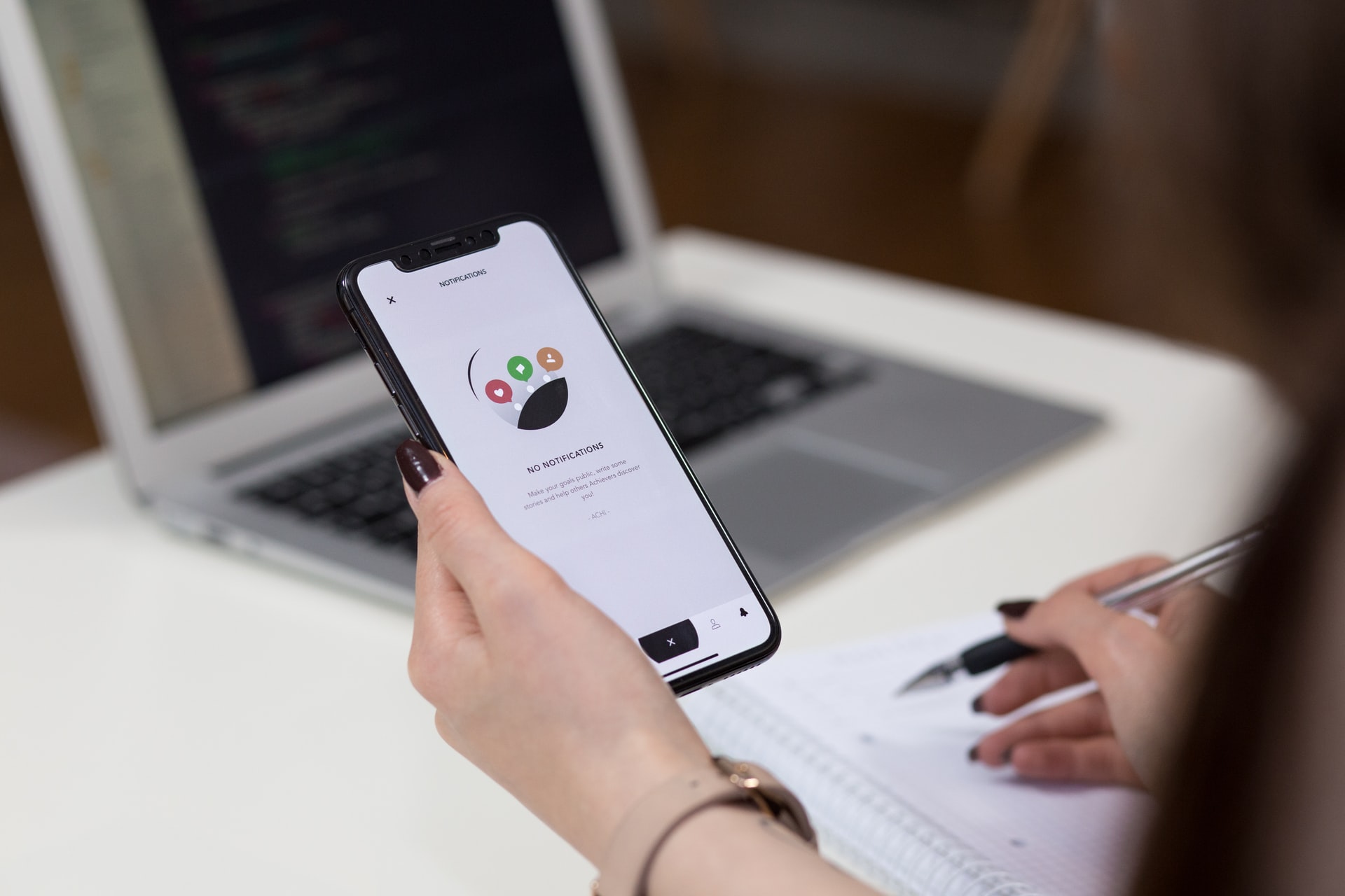 A person using app on a smartphone