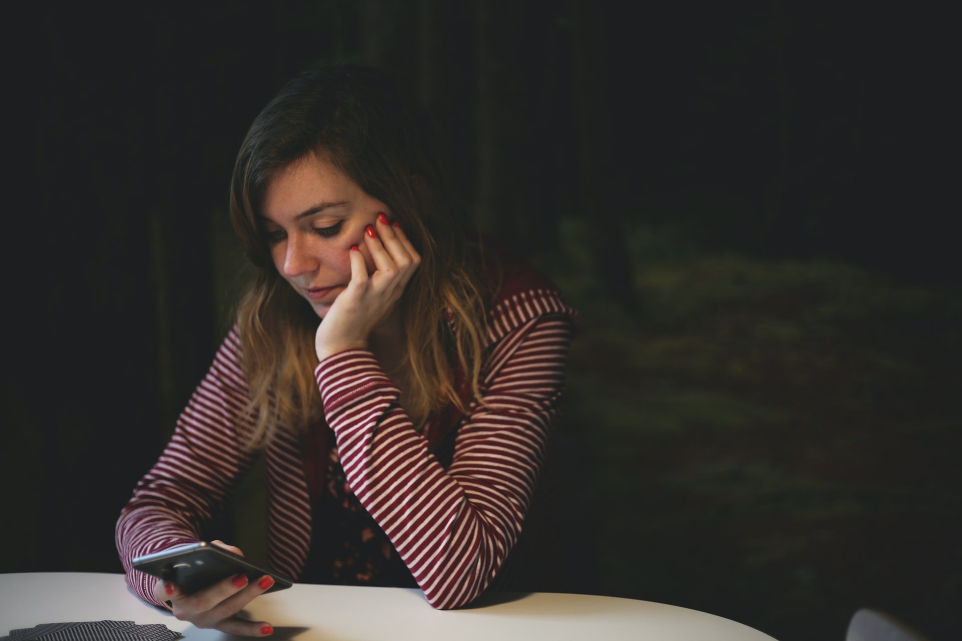 A woman using a smartphone