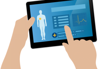 Someone looking at a medical chart on a tablet