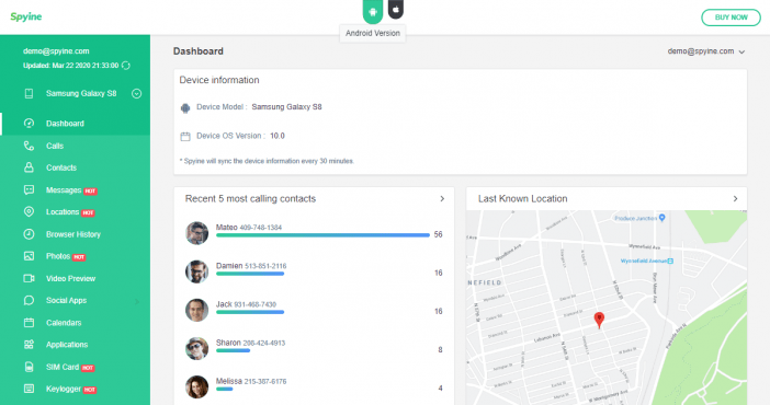 5 Best Apps To Find Someone'S Phone Location 5 Spyine Dashboard