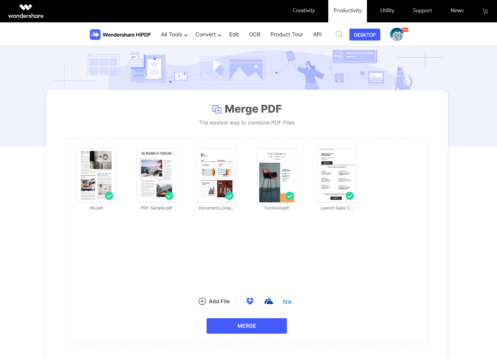 Wondershare Hipdf - The Ultimate Online Pdf Tool For All Your Needs 5 Merging Pdf Page
