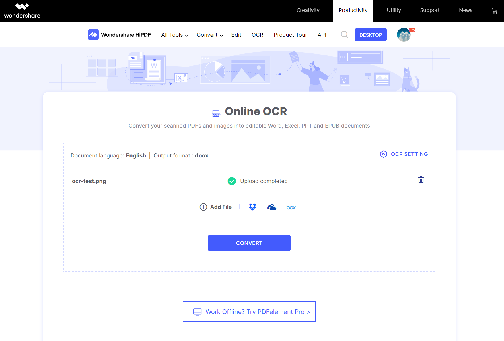 Wondershare Hipdf - The Ultimate Online Pdf Tool For All Your Needs 6 Online Ocr Page