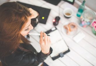 a woman thinking