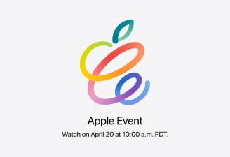 A twisted form of Apple logo for its April 20 event