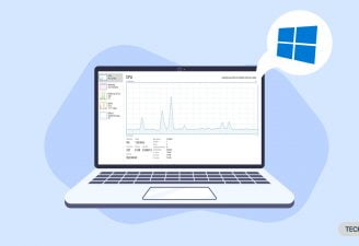 A laptop featuring the performance graph on WIndows 10