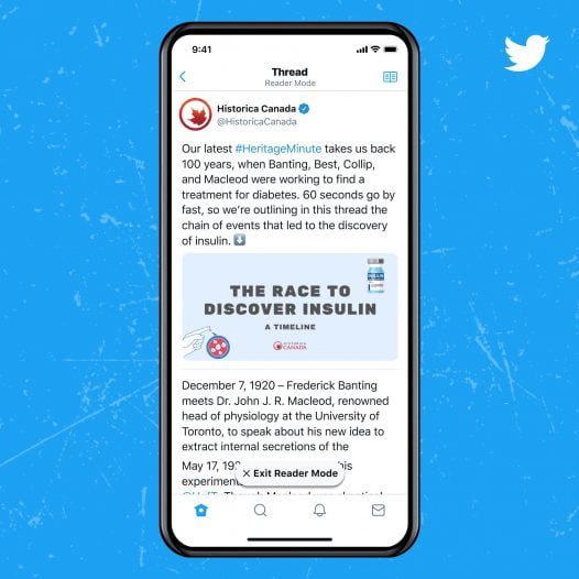 Screenshot Of Reader Mode Feature In Twitter Blue Service