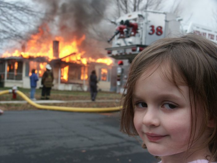 Popular Friendship Breakup Meme Nft Sold For $51,530 1 A Girl Standing Alone And The Fire In Background