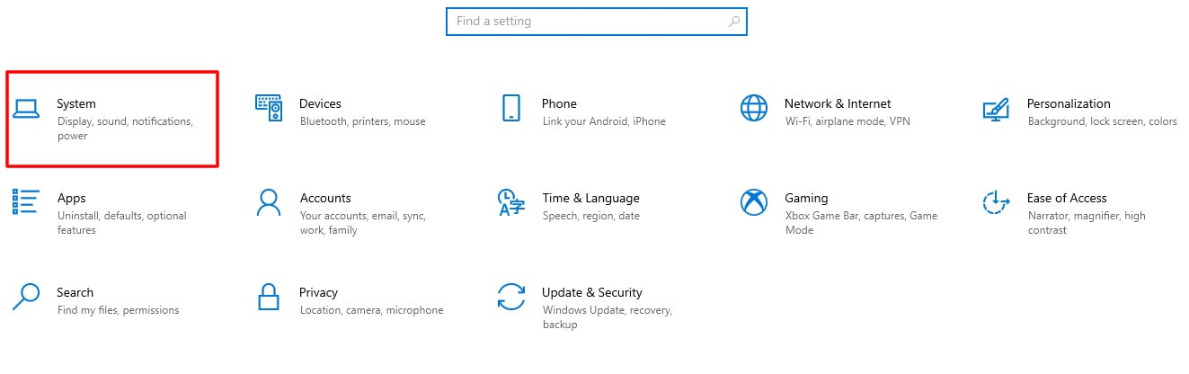 Screenshot Of System Tab In Windows 10