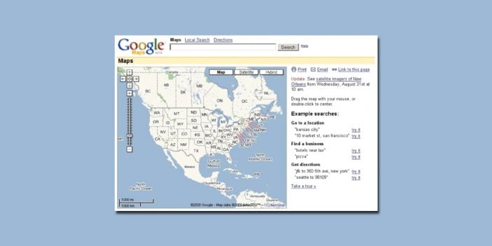 Top 63 Tech Innovations In History 51 Google Maps First Look From 2005